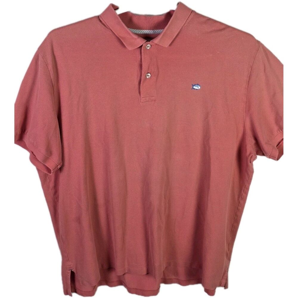 Southern Tide Men's XL Coral Short Sleeve Polo Shirt
